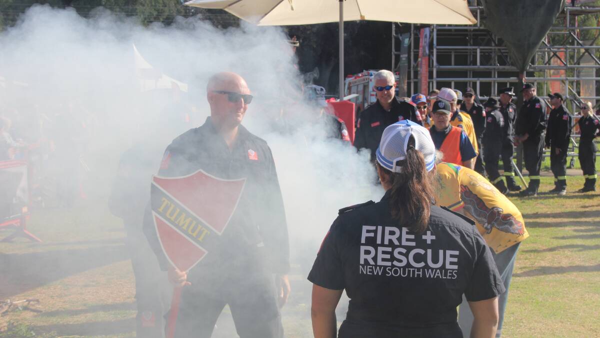 Uncle Pat Connolly welcomed assembed firefighters in a smoking ceremony - Dan Ryan
