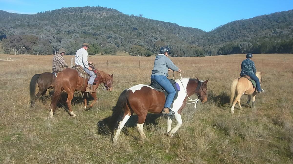Enjoying the Ride: Heather, Rachel, Maurice and Les riding out from base. To join the fun check out ATHRA website www.athra.com.au