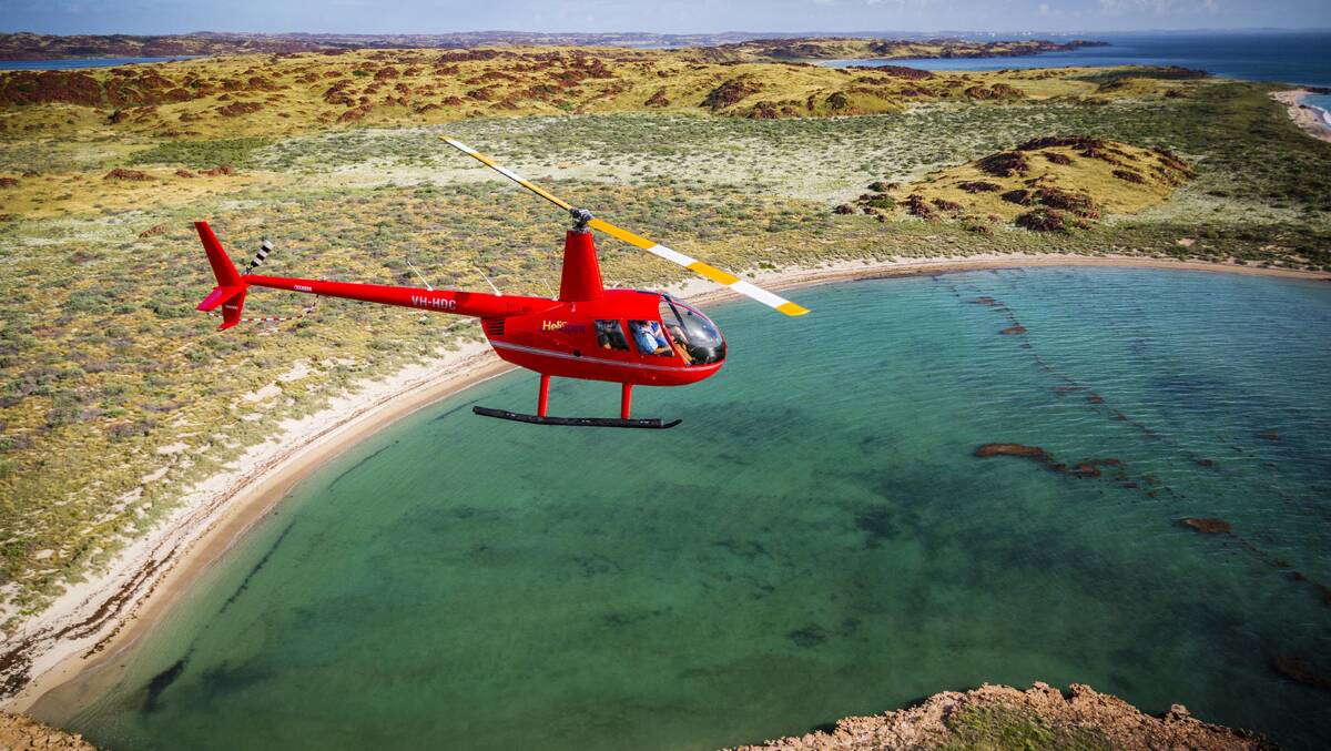 HeliSpirit … offering a bird’s eye view of the Pilbara coastline. 
