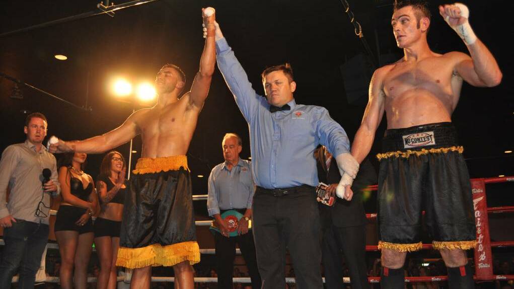CHAMP: Orange's Sam Ah-See defeats Shannon 'Shaggy' King at the Orange Function Centre in 2014 to claim his first national title. 