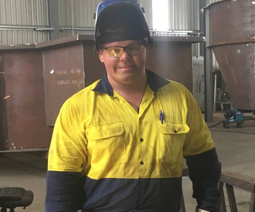 Skills4Trade 2016 participant Josh Trail on the third day of his new apprenticeship.