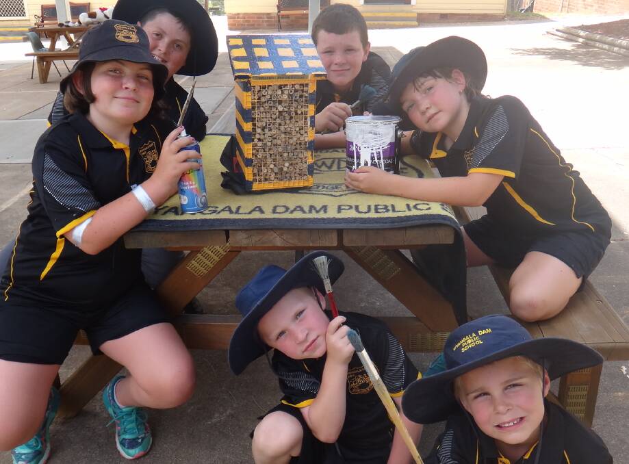Wyangala Dam Public School students have built a B&B Hotel for native bees as part of their Stephanie Alexander Kitchen Garden program.