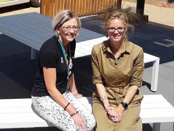 Cowra Neighbourhood Centre's Fran Stead with member for Cootamundra Steph Cooke. Ms Stead says the rebuild of the Cowra Hospital is creating a Catch-22 for the town in relation to housing.