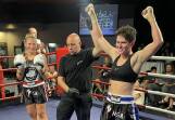  Nicole Lowe-Tarbert, winner in her first bout against Jesse Coetzee from Bulldog Gym Castle Hill.
