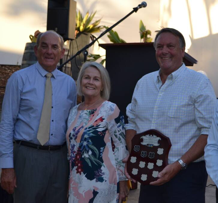 Mayor Bill West with Anne and Paul Loveridge from the Quarry Restaurant & Cellar Door at this year's Chamber business awards.