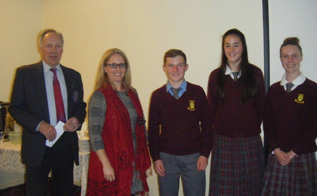 Chairman Richard Campbell with Guest Speakers Cherie MacCabe, Brian McCabe, Grace Gallagher and Samantha McCabe.