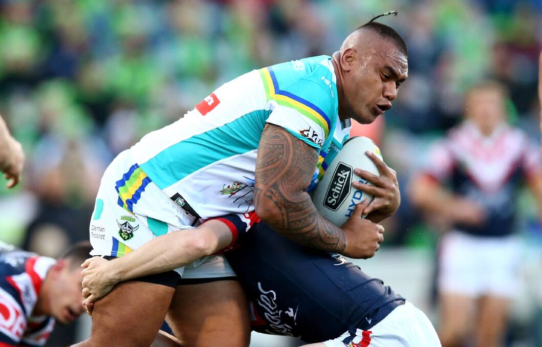 LEADING MAN: Junior Paulo (pictured) has been huge in Shannon Boyd's absence, but  Canberra skipper Jarrod Croker says he needs support from the other forwards. Photo: GETTY IMAGES