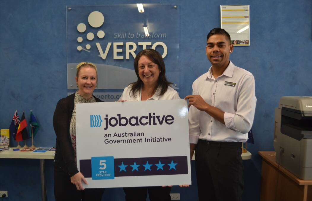 Julie Taylor, Annie Crasti and Desi Doolan - Cowra's VERTO jobactive team - have achieved five stars in the Department of Employment's Performance Star Ratings. 