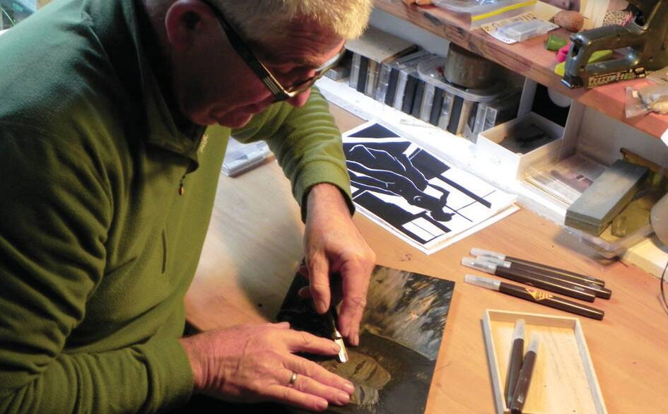 CARVING UP: Woodblock artist Sam Sosnowski will be giving a demonstration of his woodblock technique at the Cowra Sakura Matsuri at 10:00am, 12:00pm, and 2:00pm. 