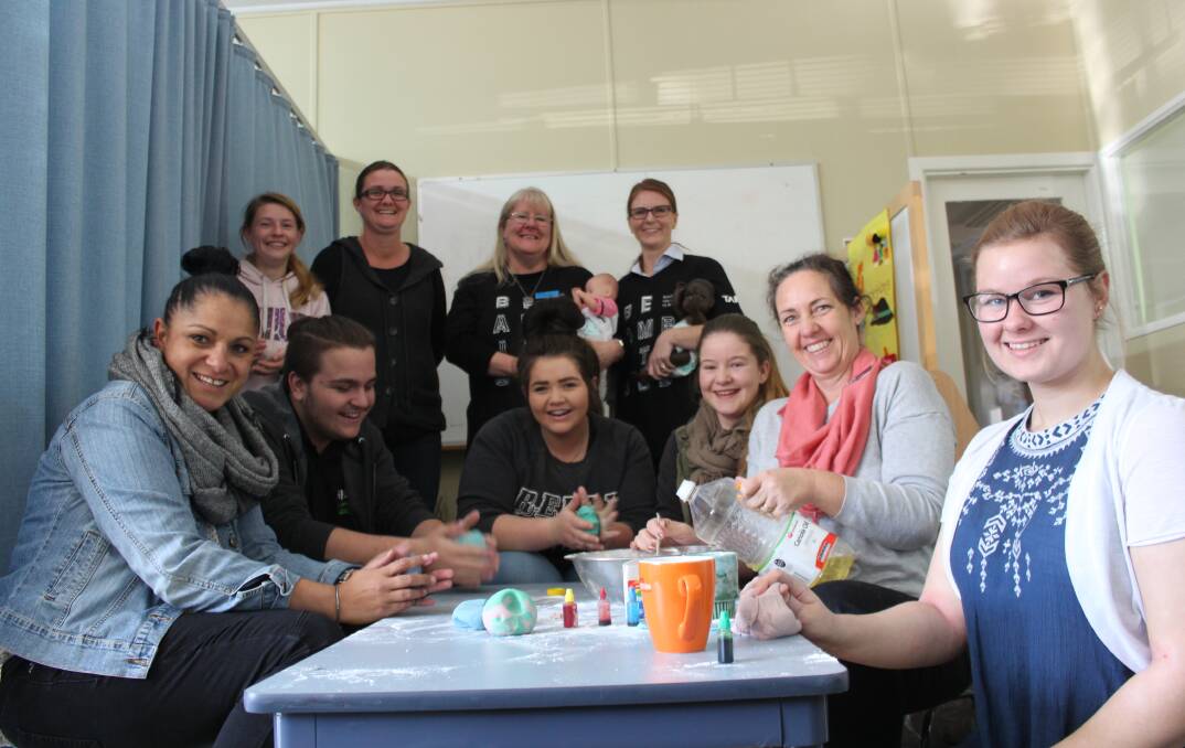 TVET students with staff members and teachers from Cowra TAFE on Open Day last Wednesday. The college opened its doors to prospective students. 