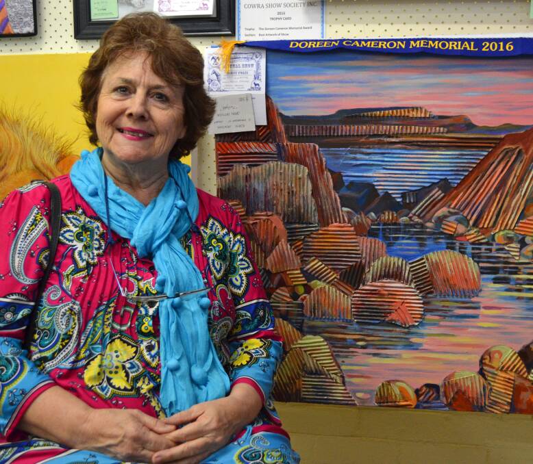 Local artist Robyn Jackson took out the Doreen Cameron Memorial Award 2016 at this year's Cowra Show. She dedicated her award to her teacher at Cowra High School, Anne Slattery. 