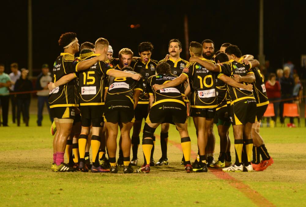 READY TO STAMPEDE: The Dubbo Rhinos side has come together to focus on attack this week in the lead-up to Saturday's clash with the undefeated Bathurst Bulldogs at Caltex Park. Photo: PAIGE WILLIAMS