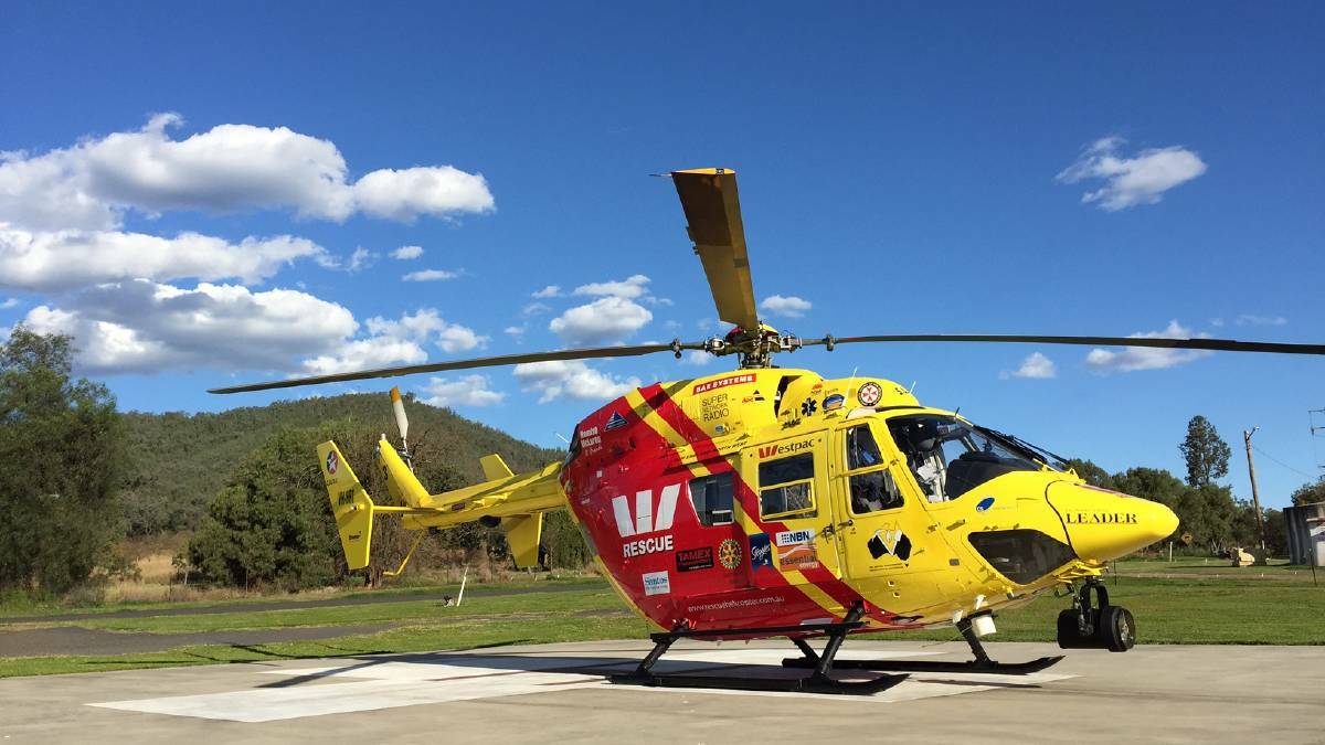 Man airlifted to hospital after falling from cherry picker