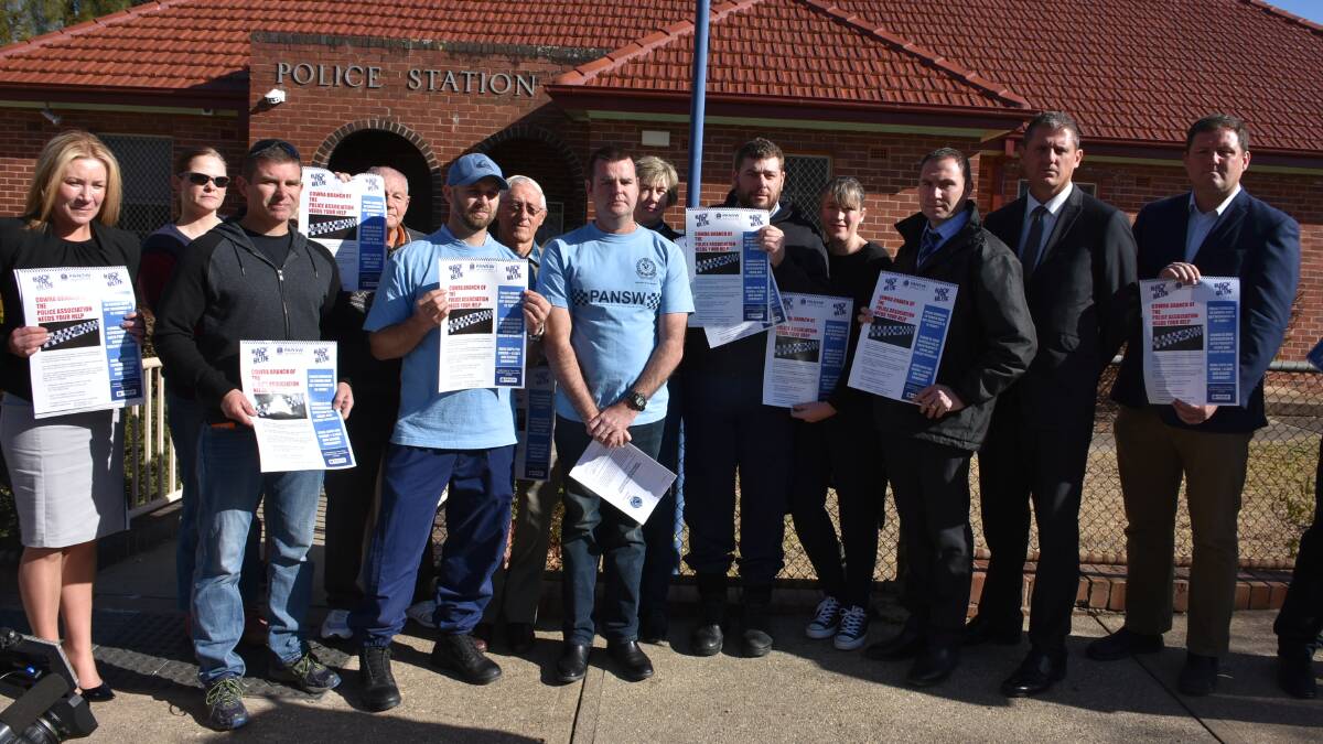 The community campaign launch outside Cowra Police Station on Tuesday morning.