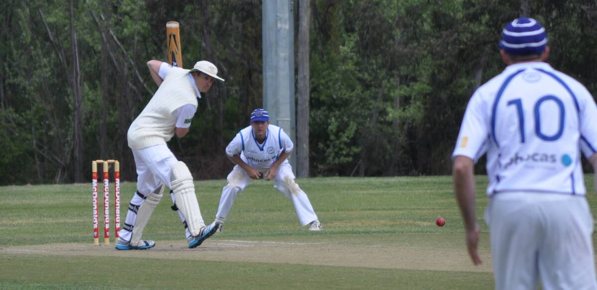 Tim Berry, pictured batting during Saturday's match, picked up seven wickets throughout the weekend's two games. Photo by Nick McGrath.