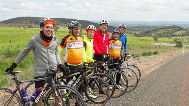 Riders overlooking the Lachlan Valley as they complete the Great Western Ride.