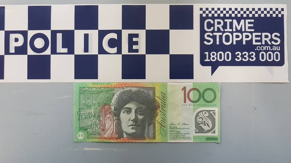 An example of the $100 notes found in Cowra over the June long weekend. Police urge businesses to be aware.