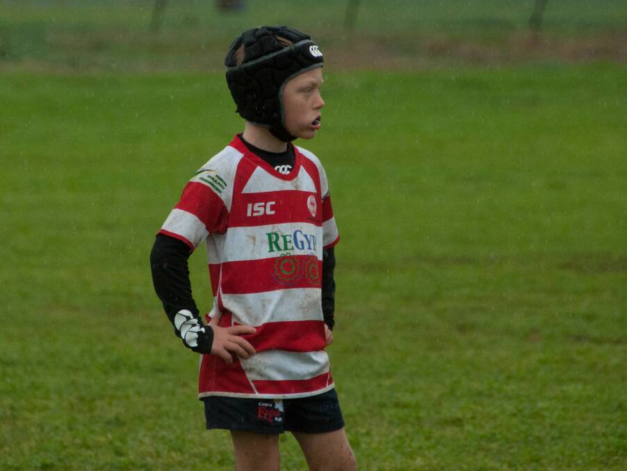 Jack Casey eyes off his opposition during the weekend's rugby gala day.