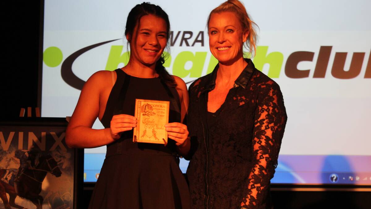 Cowra Services Club sports scholarship winner Jade Te Weehi with special guest Lisa Curry.