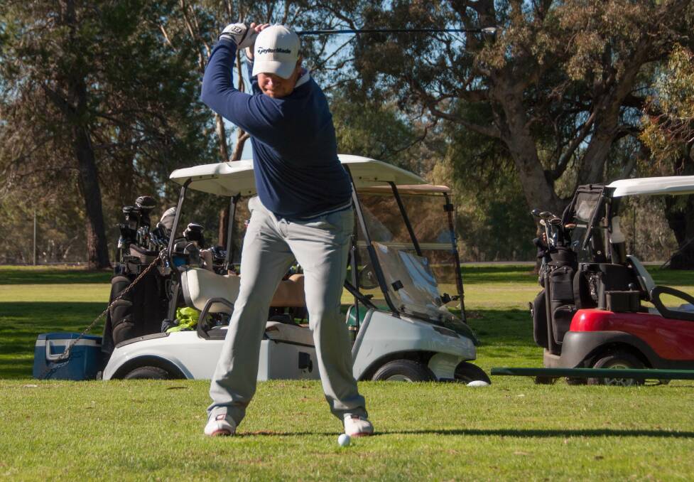 Leigh Browne, pictured during a previous competition at the Cowra Golf Club, is a part of the Cowra Holden Scramble winning team.