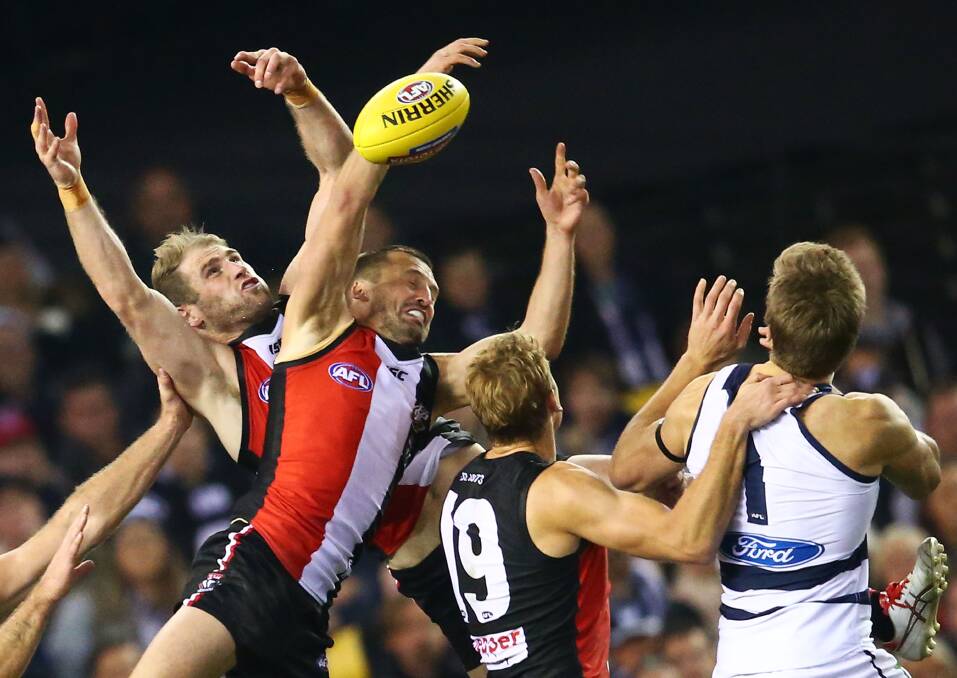  The round 14 AFL match between the St Kilda Saints and the Geelong Cats at Etihad Stadium on June 25 ended very well for for the Saints.  (Photo Getty Images).