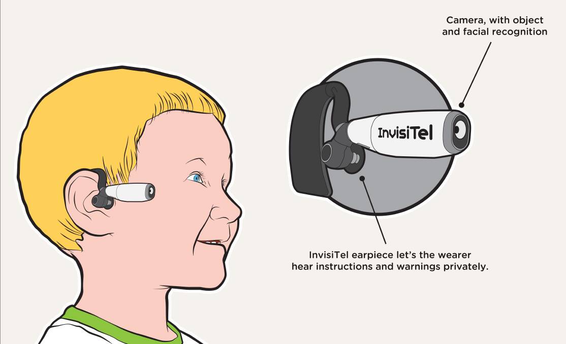 An artist's illustration of Daniel’s invention "InvisTel" designed to help those with Autism Spectrum Disorder.