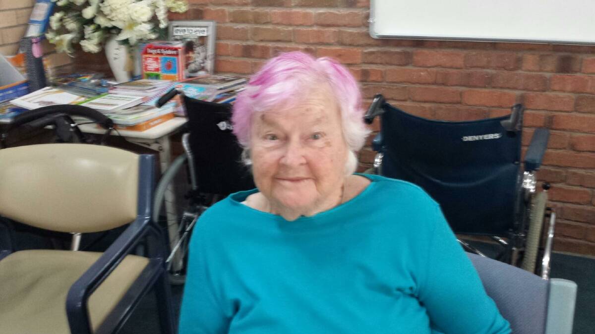 Grace Lanham with her new pink highlights.