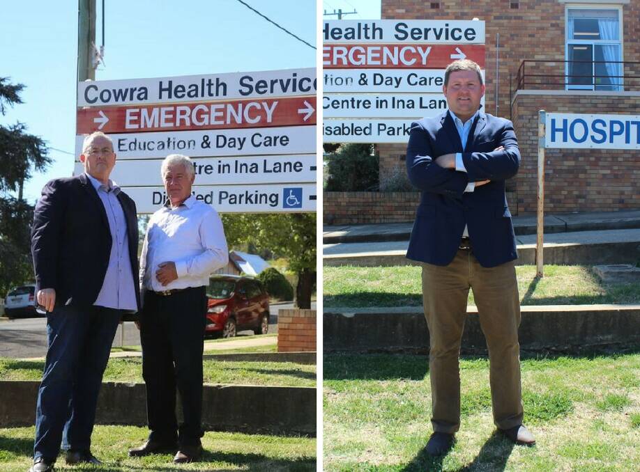 Both Charlie Sheahan (left) and Shooters, Matthew Stadtmiller (right) are for a increase of support for the Cowra District Hospital.