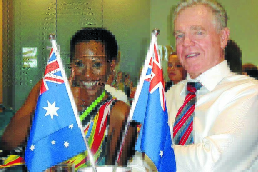 Deni Hines and Bruce Miller (Chairman of Australia Day Committee).