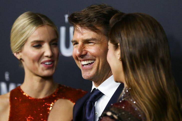 SYDNEY, AUSTRALIA - MAY 22: Annabelle Wallis, Tom Cruise and Sofia Boutella arrive ahead of The Mummy Australian Premiere at State Theatre on May 22, 2017 in Sydney, Australia.  (Photo by Brendon Thorne/Getty Images)