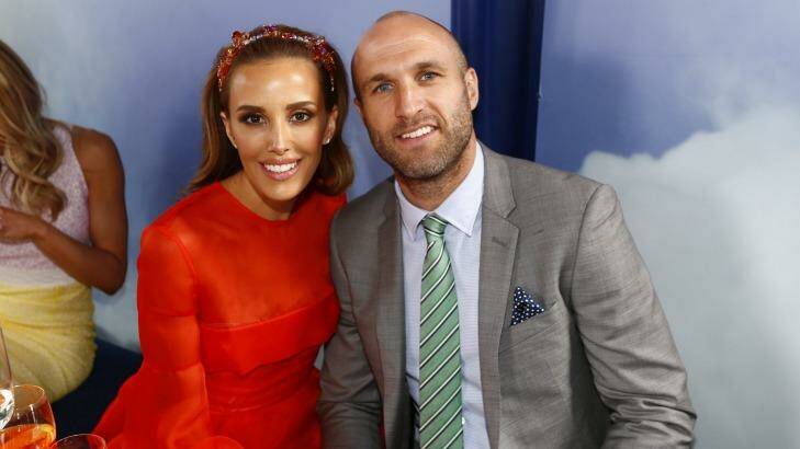 Rebecca and Chris Judd at the Melbourne Cup last year. Photo: Eddie Jim