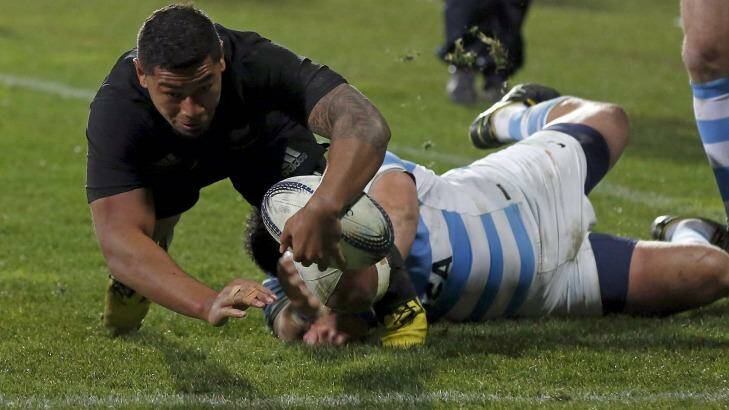 Lost overseas: Charles Piutau in action for the All Blacks against Argentina in 2015. Photo: Reuters 