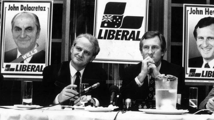 Mr Ruddock with Liberal leader John Hewson in 1992. Photo: Sandy Scheltema