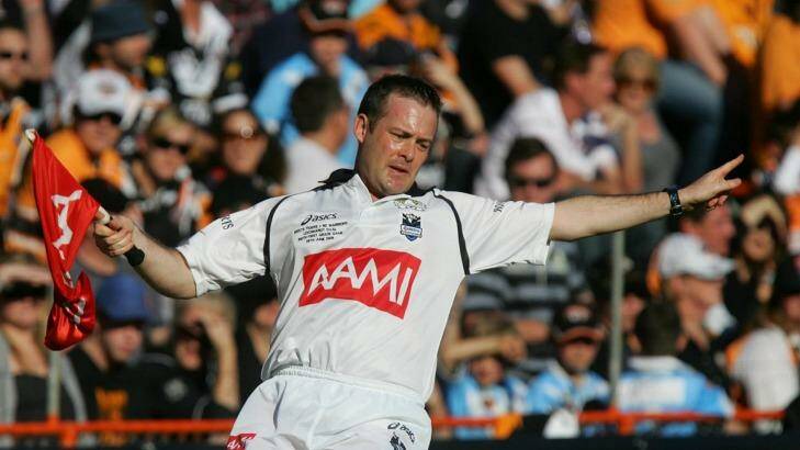 Jones refereeing his 100th and last NRL game in 2008. Photo: Supplied