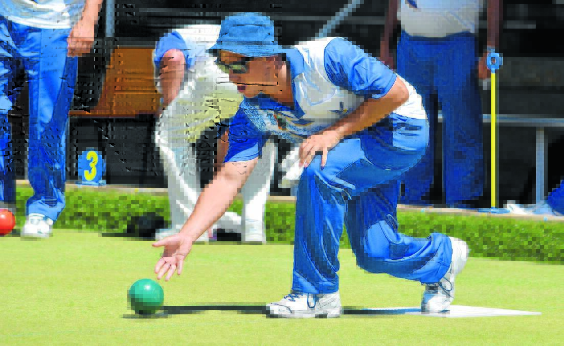 Toby Nobes, with bowls partner Tom Bischof, will contest the B Grade Pairs this weekend.