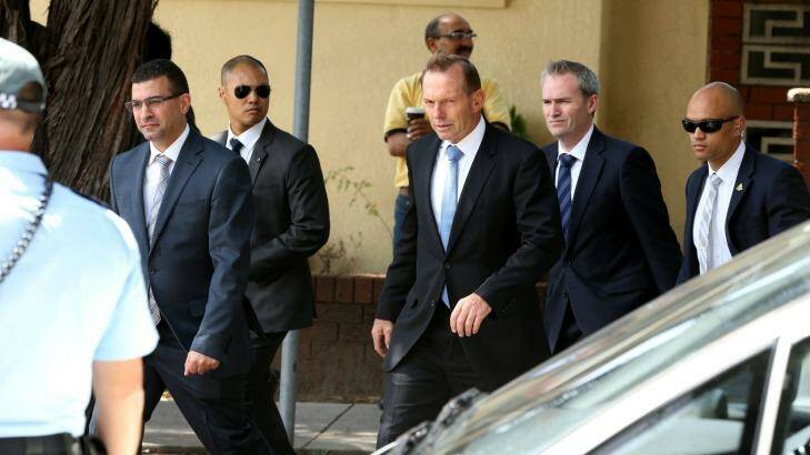 Prime Minister Tony Abbott after attending St Marks Coptic Orthodox Church in Sydney. Photo: Anthony Johnson