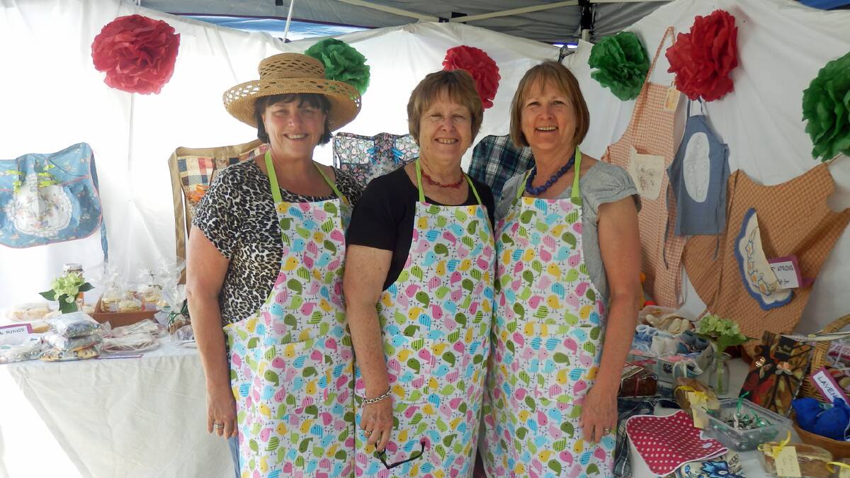 Jenny White, Lyn Purcell and Helen Finlay manning a past Harvest in the Park stall.