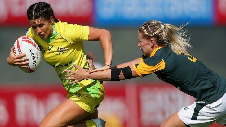 Women's sevens player of the year Charlotte Caslick may appear in the new national universities sevens competition to be launched in August.  Photo: Francois Nel