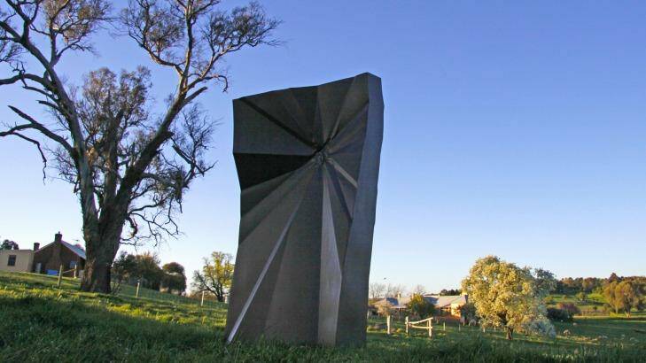 ART EXHIBIT: `Fracture Point', a sculpture by Dan Lorrimer. Part of Sculpture in the Paddock at Yass. 