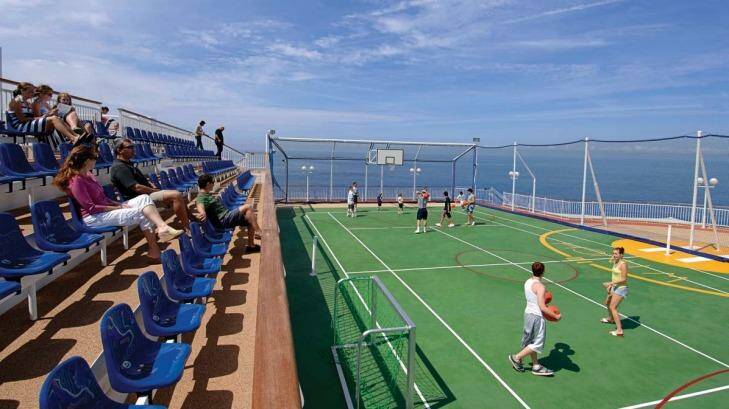 So much to do: The basketball court on the  Norwegian Jewel. Photo: supplied
