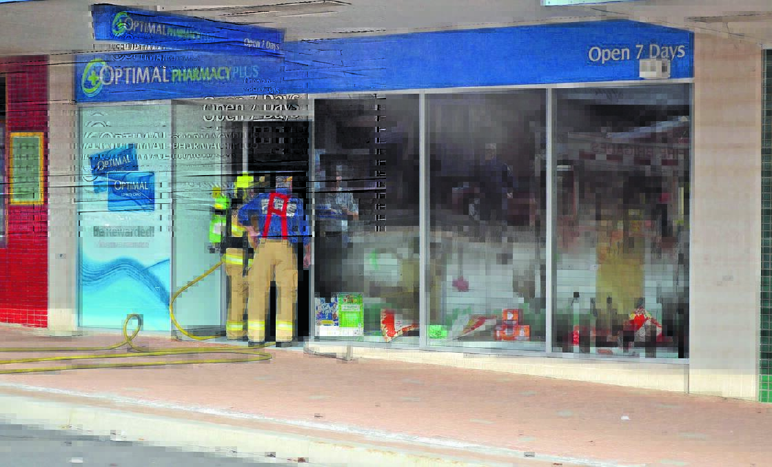 Cowra's Optimal Pharmacy after a fire caused extensive heat and smoke damage last weekend.