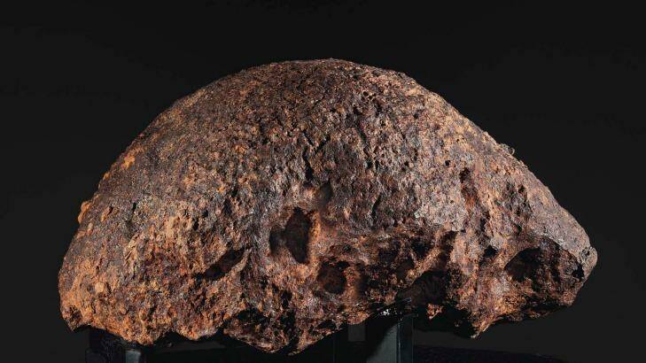 The Brenham meteorite, the world's largest oriented meteorite with extraterrestrial gemstones, may fetch as much as $US1,1 million, Christie's estimates. Photo: Christie's