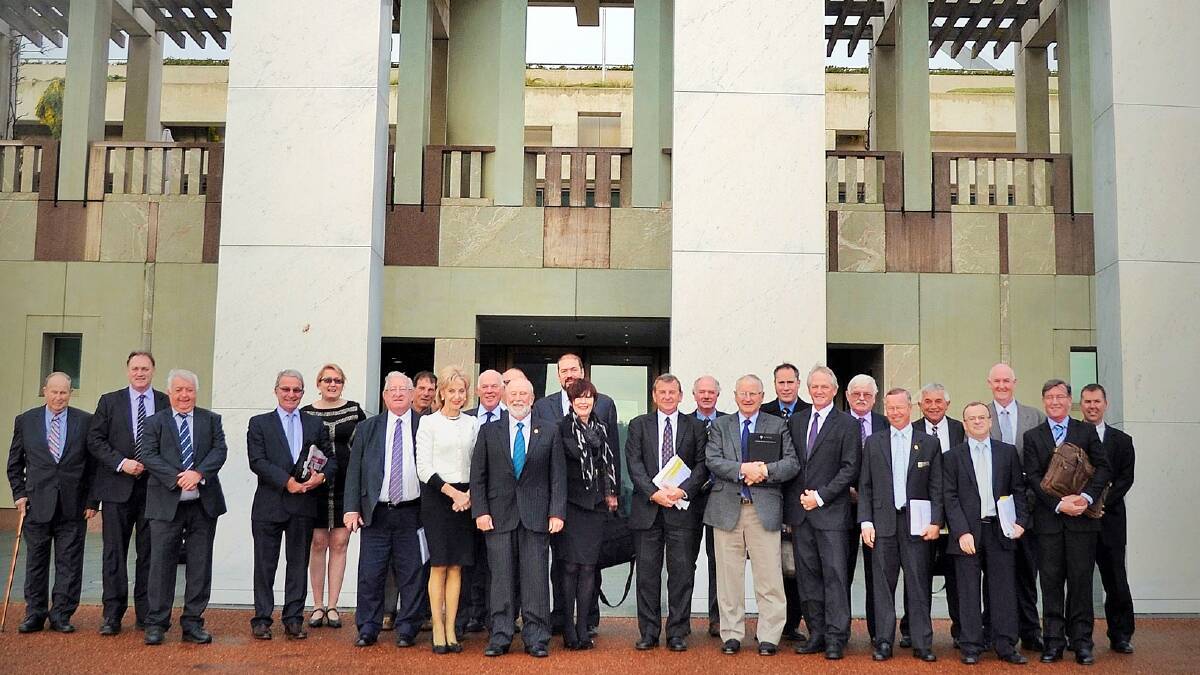 Mayors and General Managers of Centroc met in Canberra to discuss regional priorities with Federal Members in August 2014. PHOTO SUPPLIED