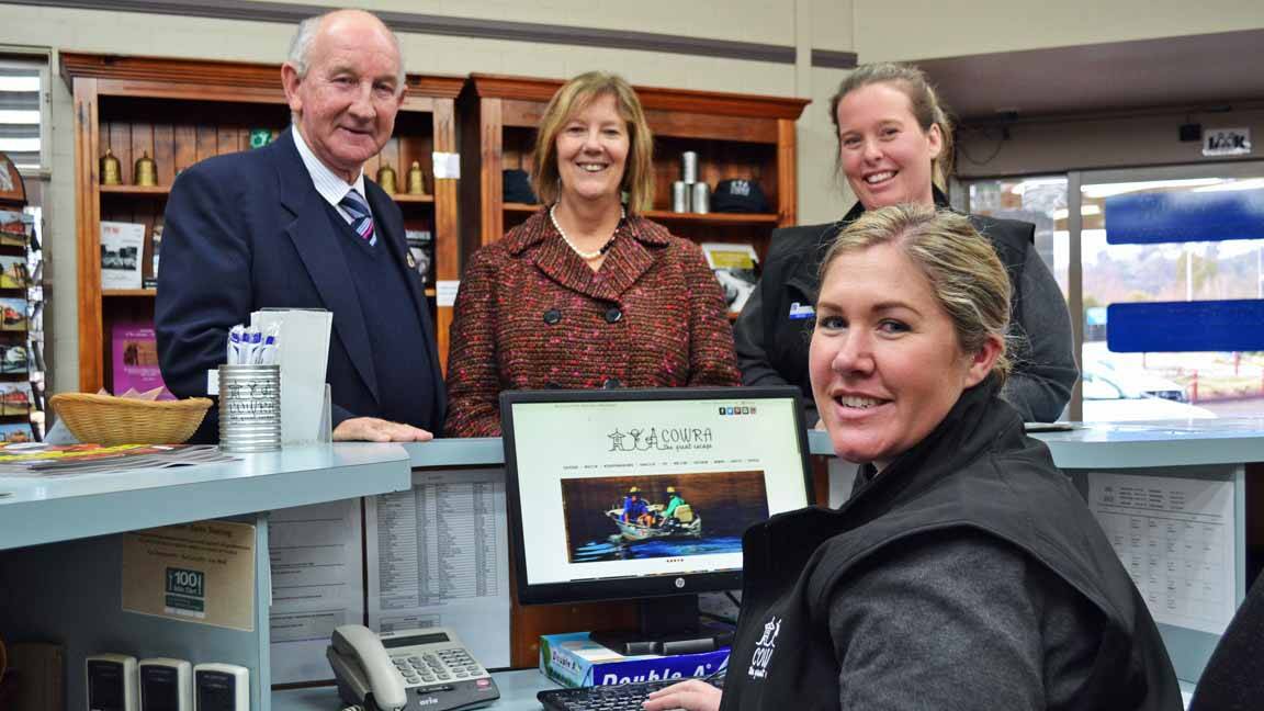 Cowra Tourism's new website creator Fee Jennings (FRONT) with Cowra Tourism board members Cr Ray Walsh, Cr Judi Smith and Cowra Tourism manager Belinda Virgo.