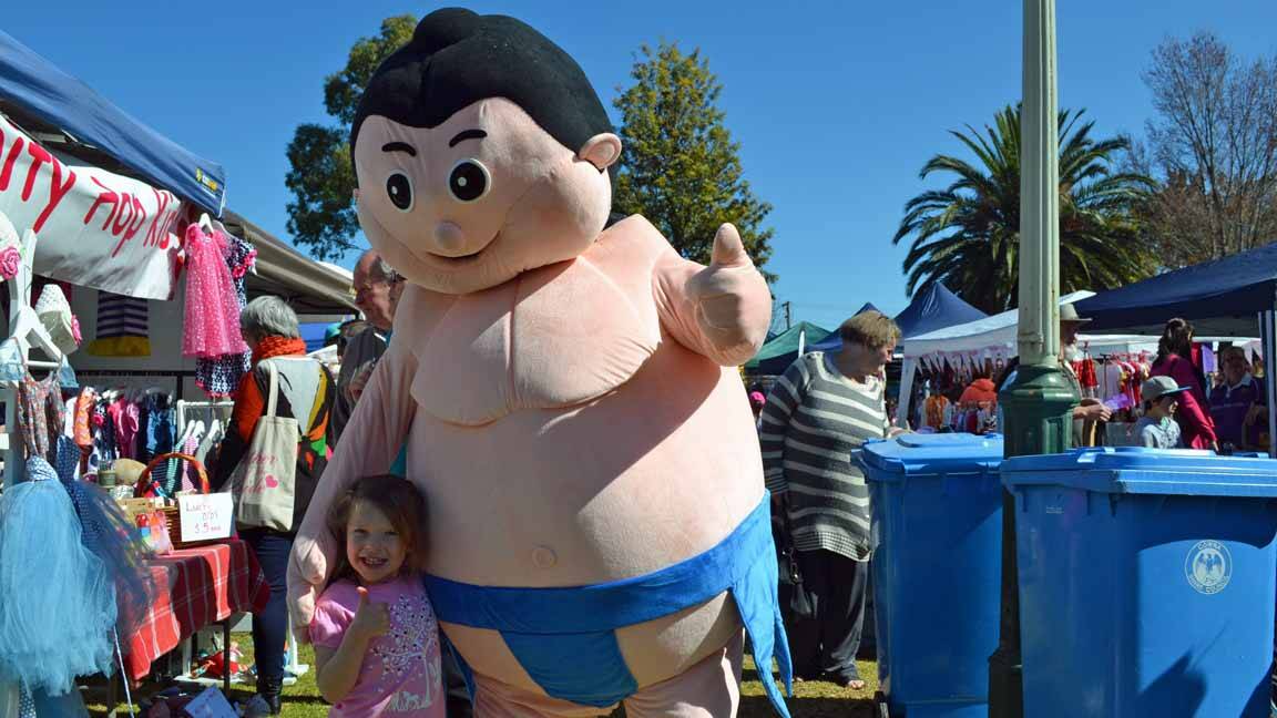 Ellie Thirkell made a sumo-sized friend at the markets. 