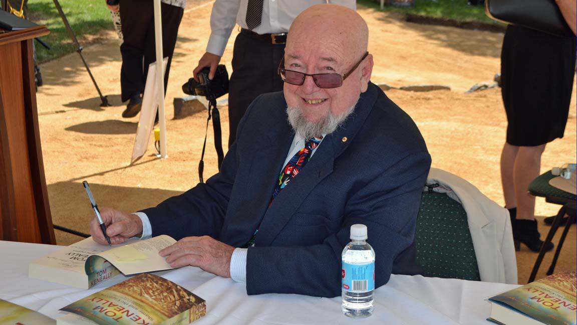Tom Keneally, pictured in Cowra last year, will return for the Breakout Anniversary.