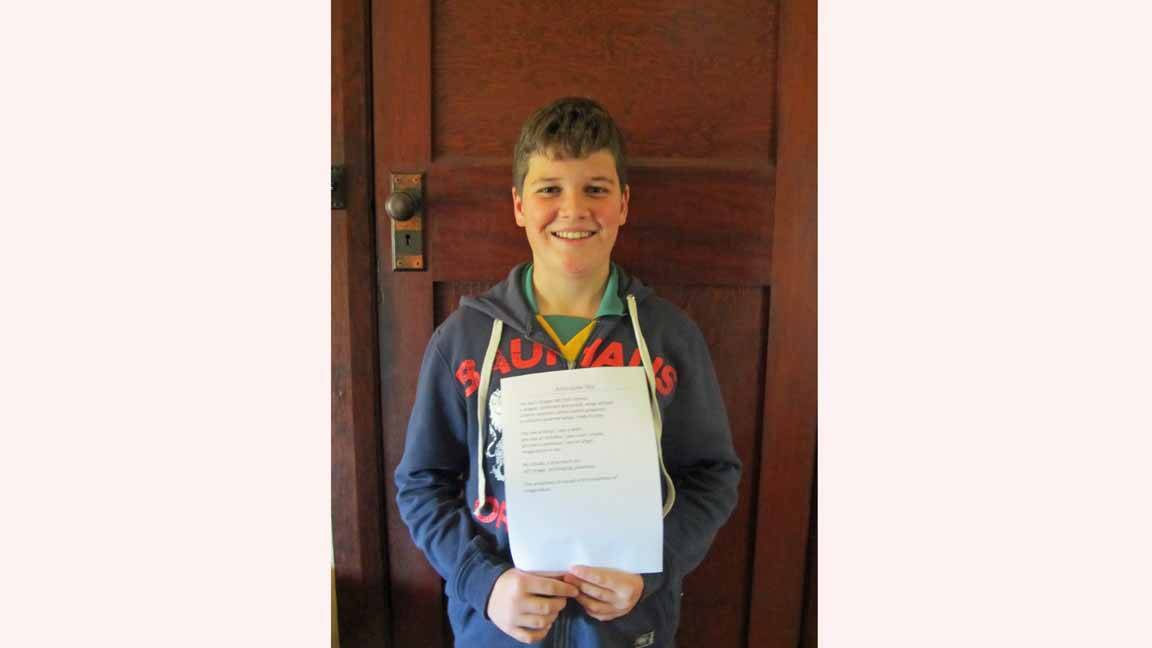Budding poet Connor Day has taken out second place in ABC Local Radio Banjo Paterson Children's Awards.