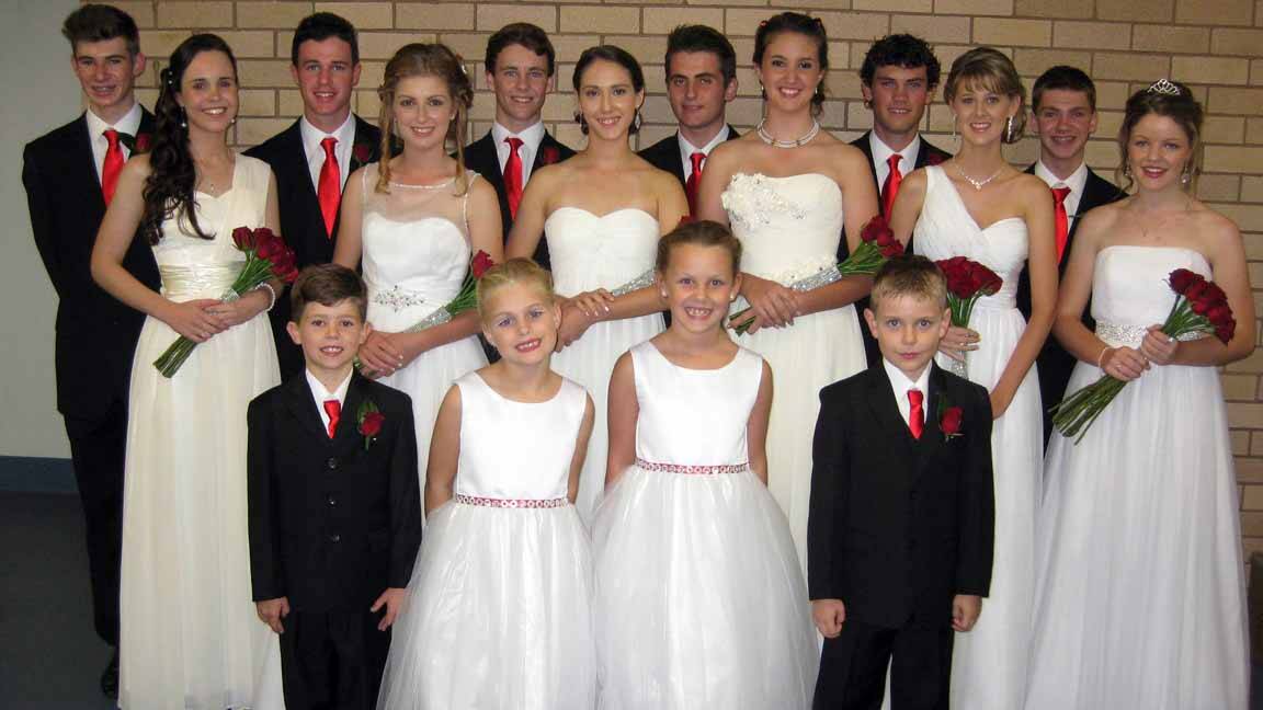 Debutantes and their partners.