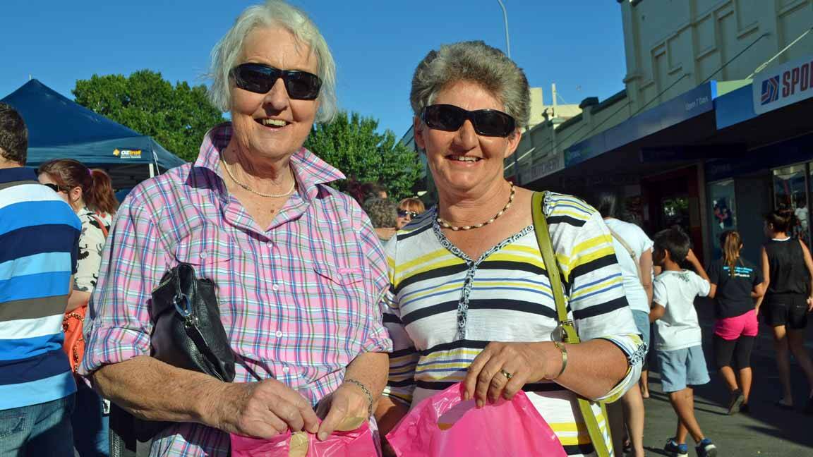 Sue Ryan and Barbara Rocavert were among thousands of people who shopped on Kendal Street on Friday night.