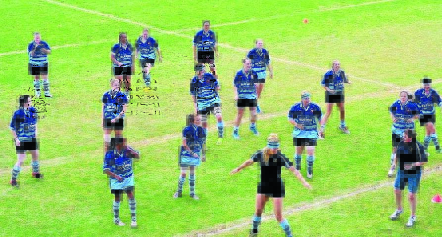 NUTBUSH CITY LIMITS: Central West go through their unique warm-up at last weekend's NSW Country Women's Championship. Photo: CONTRIBUTED